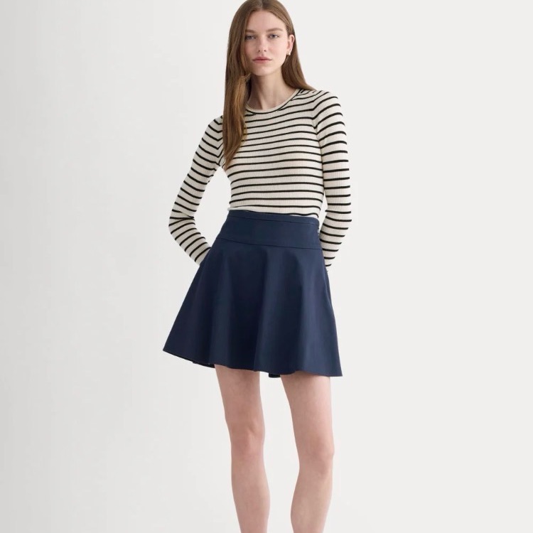 Nwt Everlane The Circle Mini Skirt In Navy, 4